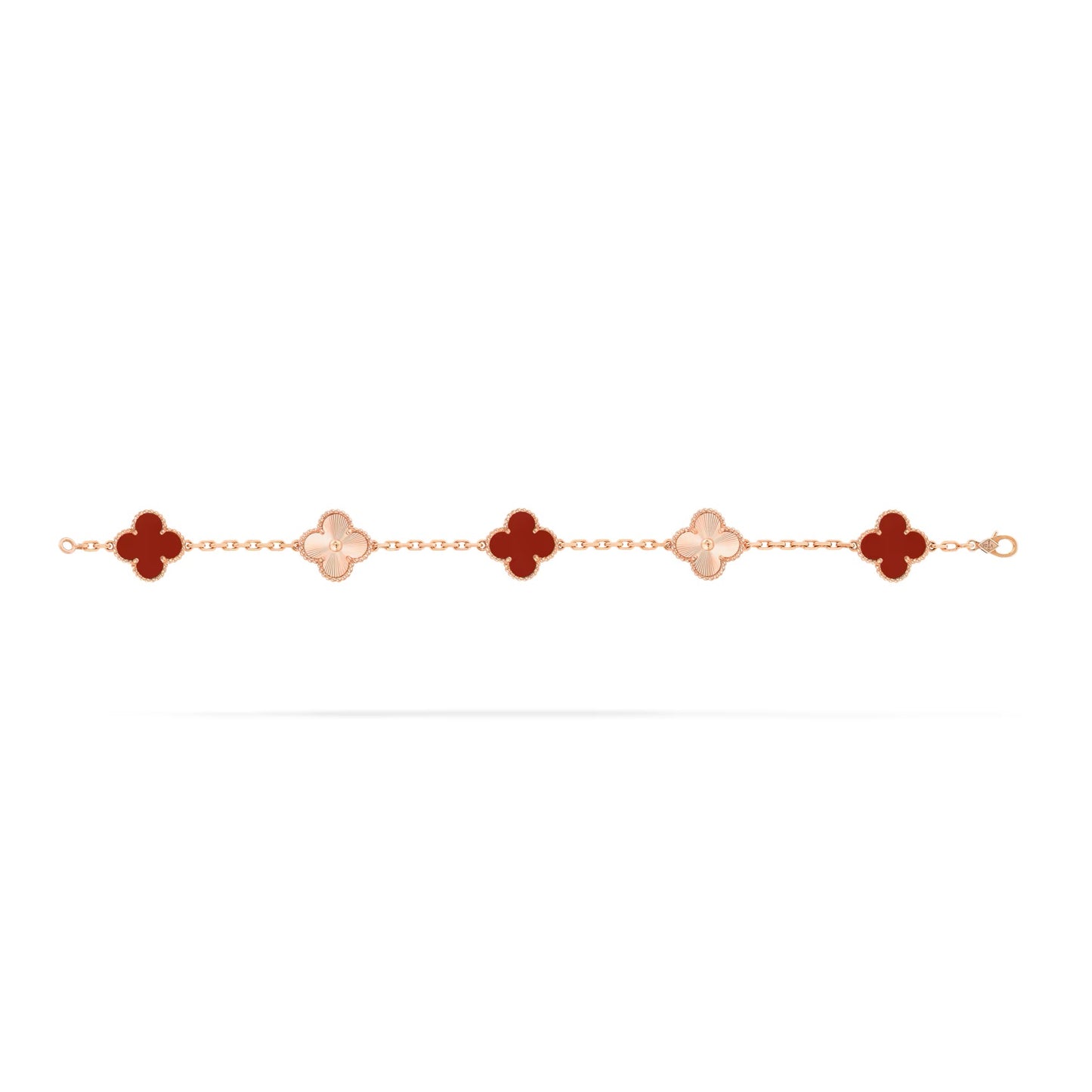 BRACELET TRÈFLE DELUXE | ROUGE - OR ROSE