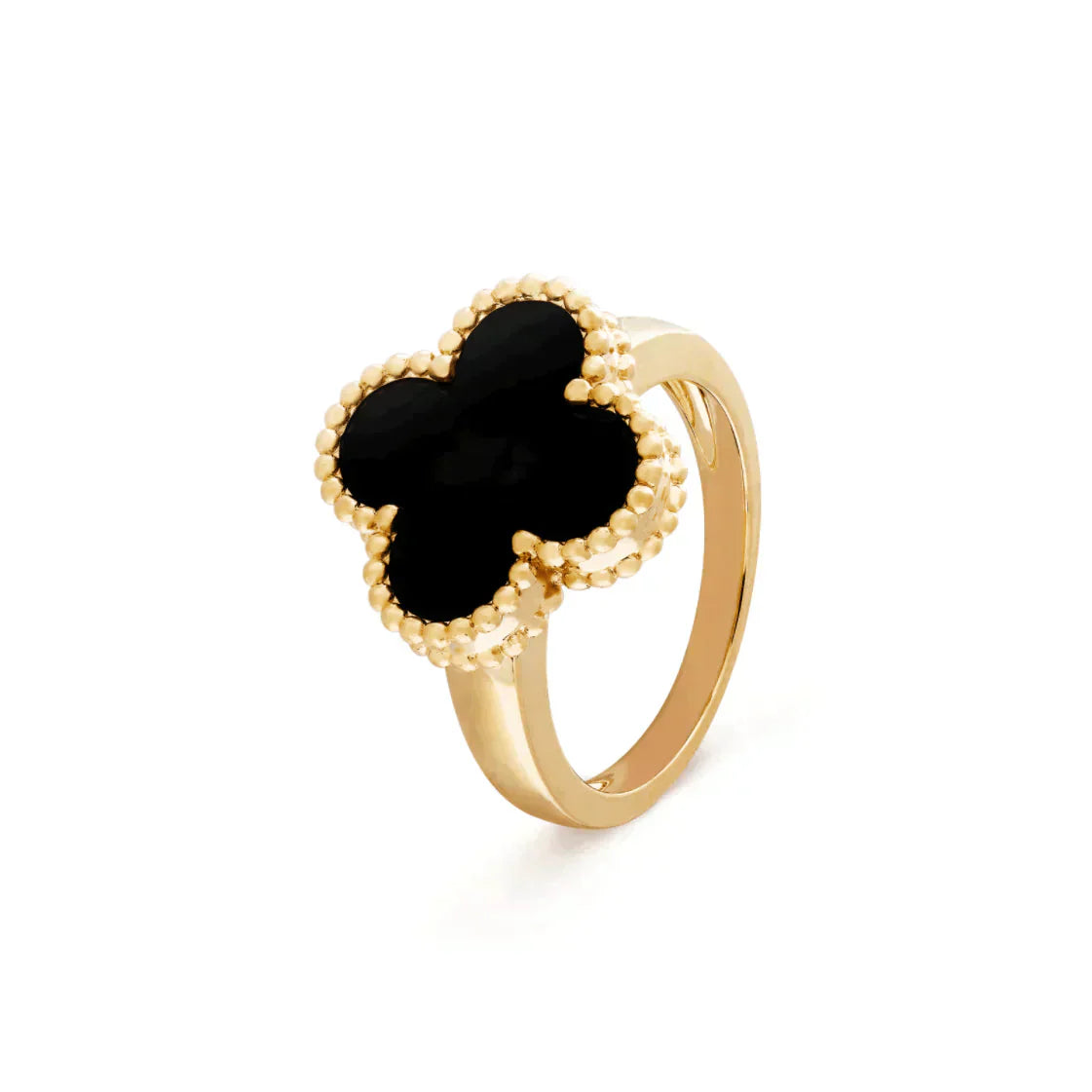 BAGUE TRÈFLE | NOIR - OR