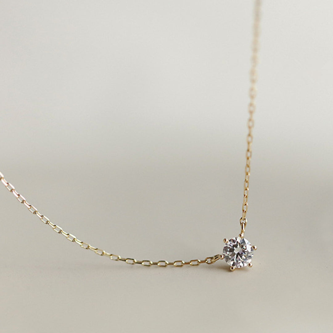 COLLIER SOLITAIRE PLAQUÉ OR