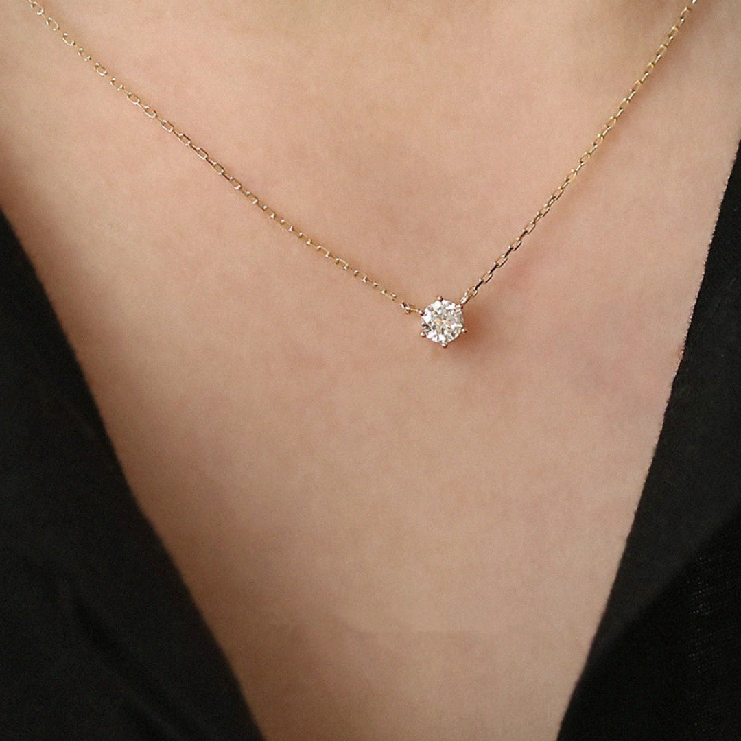 COLLIER SOLITAIRE PLAQUÉ OR