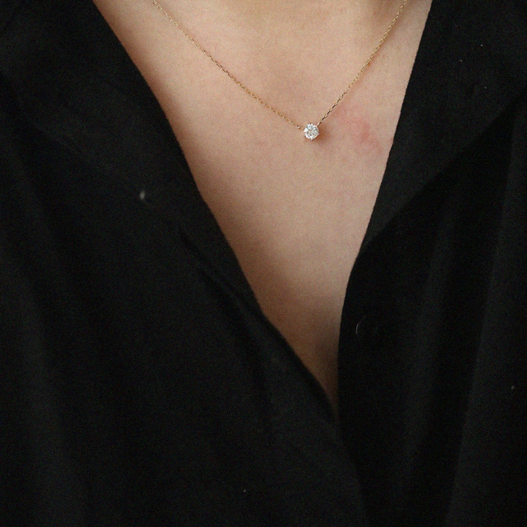 COLLIER SOLITAIRE PLAQUÉ OR