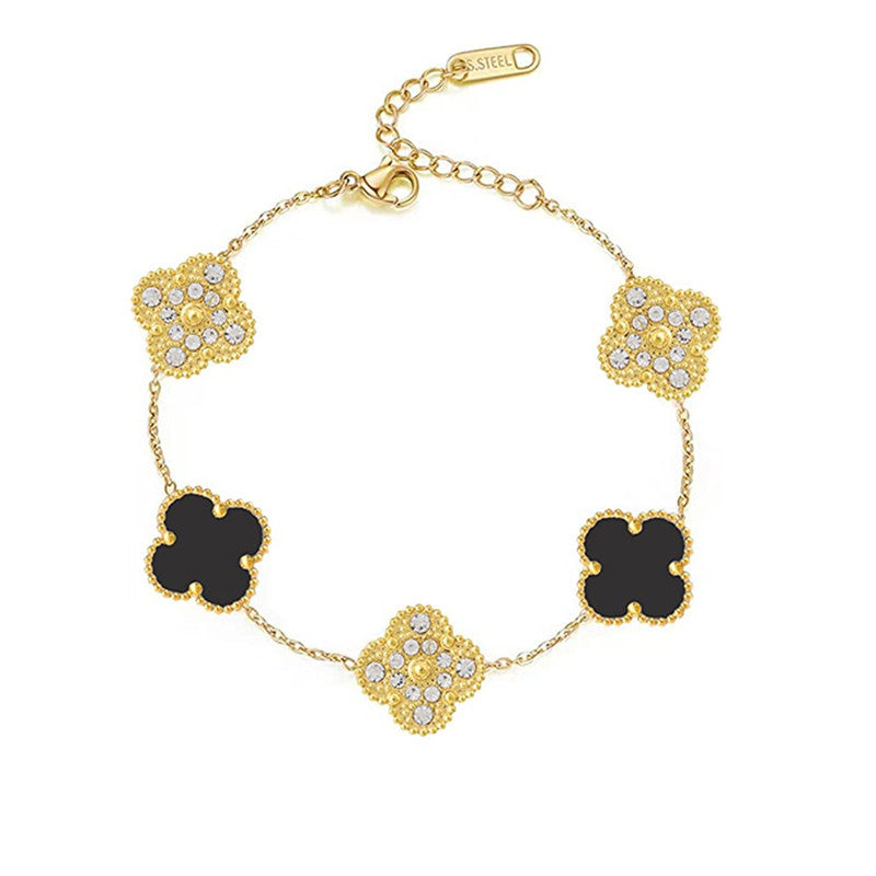 BRACELET TRÈFLE DELUXE | ROUGE - OR