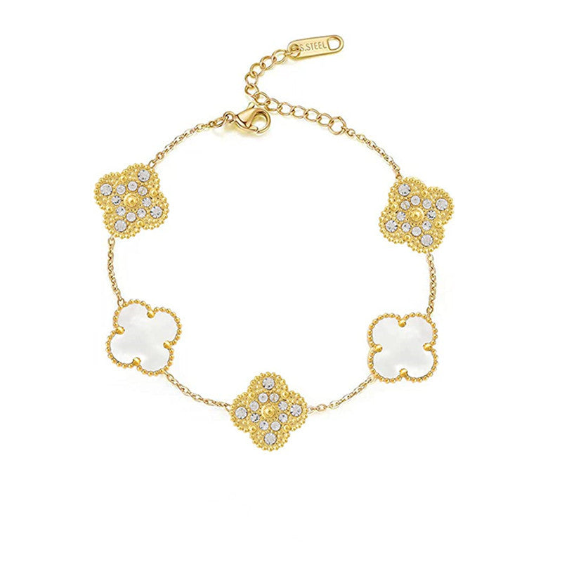 BRACELET TRÈFLE DELUXE | ROUGE - OR