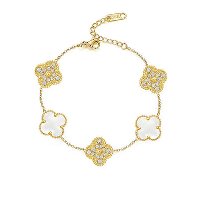 BRACELET TRÈFLE DELUXE | ROUGE - OR