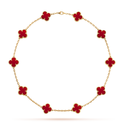 COLLIER TRÈFLE 10 MOTIFS | ROUGE